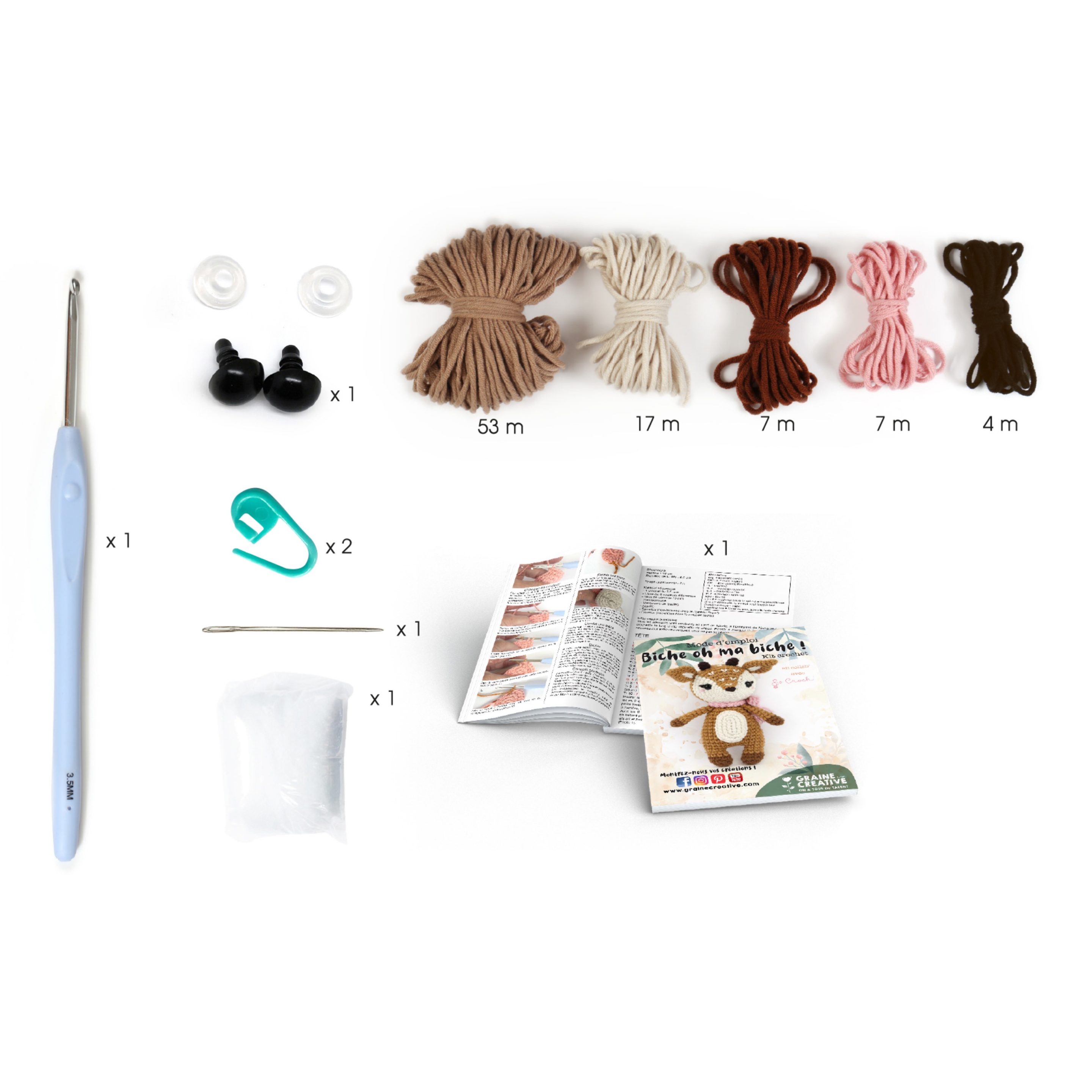 Kit crochet Biche - Royaume MELAZIC – Cupcakes, ateliers et
